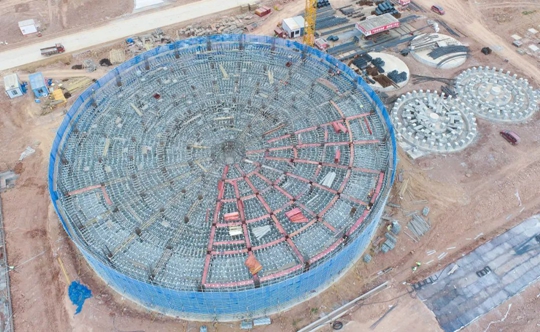 邦普宜化項(xiàng)目標(biāo)志性建筑“鳥(niǎo)巢”初具雛形！